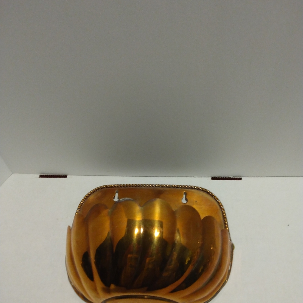 Vtg brass wall pocket. - Picture 2 of 4
